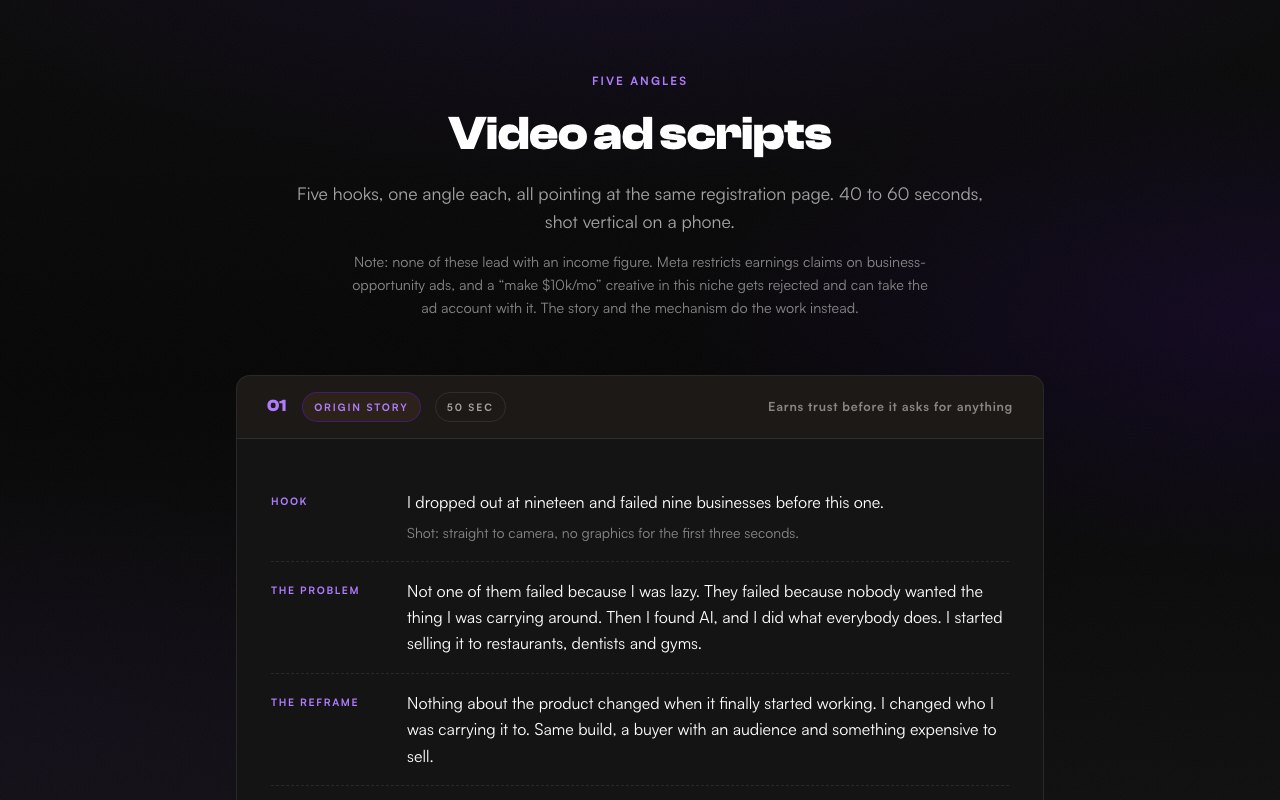 Ad creative scripts preview